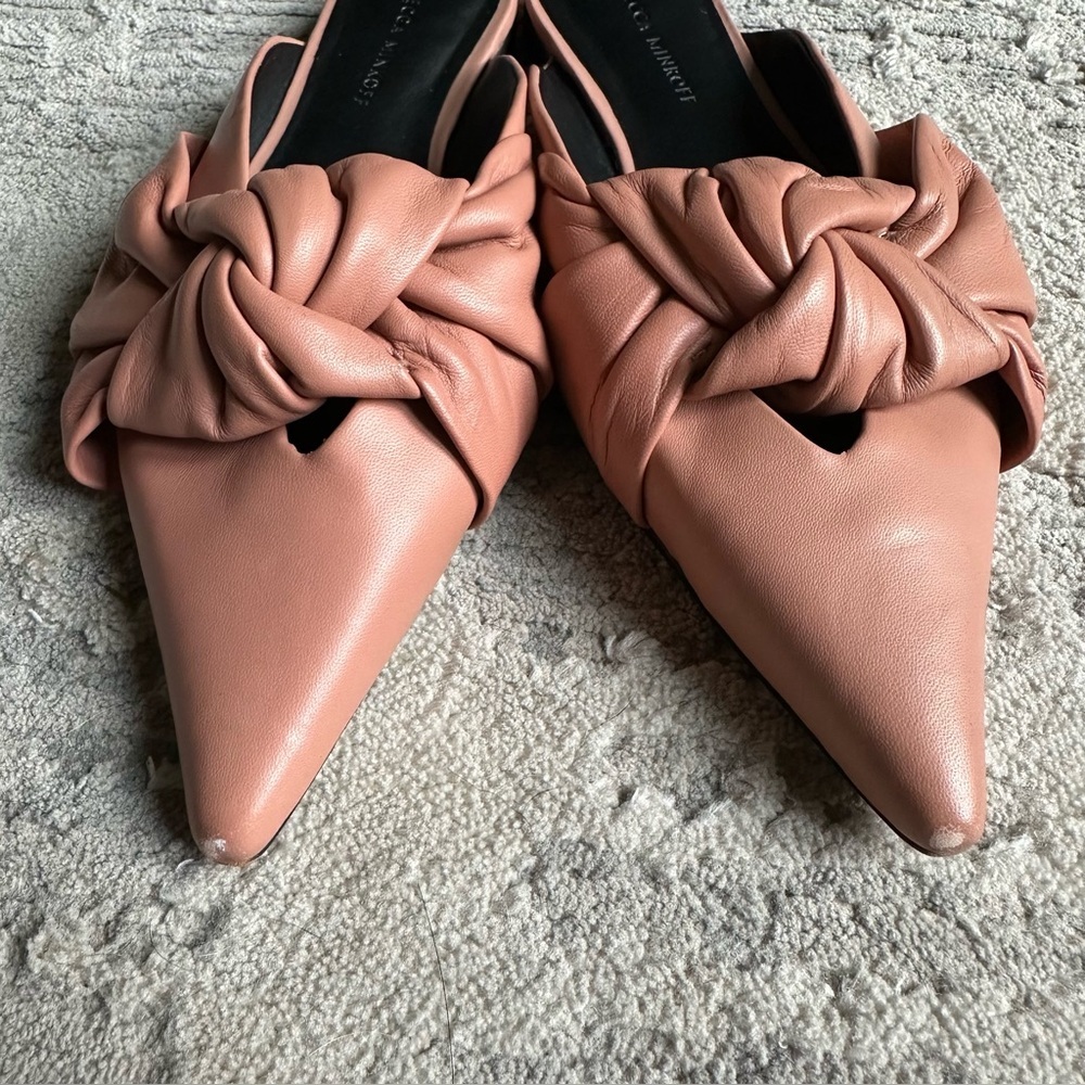 Rebecca Minkoff Coretta Blush Mauve Pink Leather Mules Size 7.5 - Picture 5 of 7